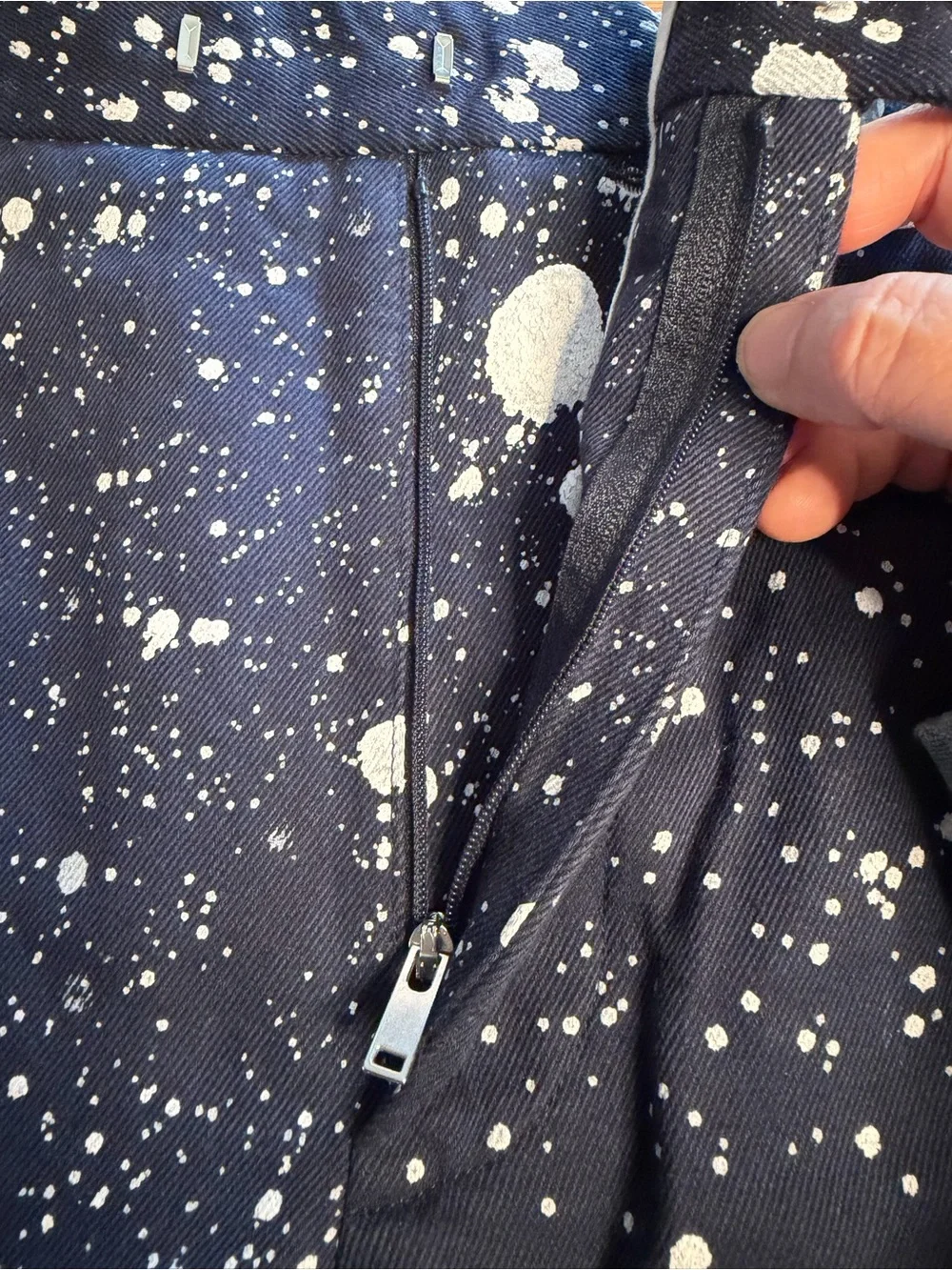 SECOND/LAYER Cerreto Trousers Navy Paint Splatter Size 48 (Waist 34)